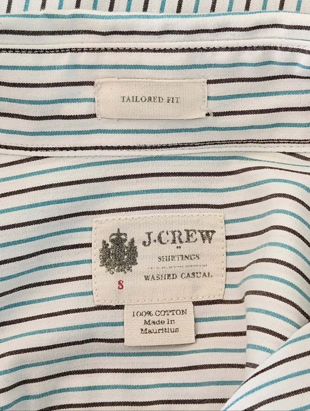J. Crew Washed Casual Blue and Black Stripe Button Up Shirt Size Small